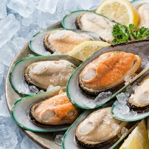 mussel large farm half/shell 2lb new zealand 2lb pkg