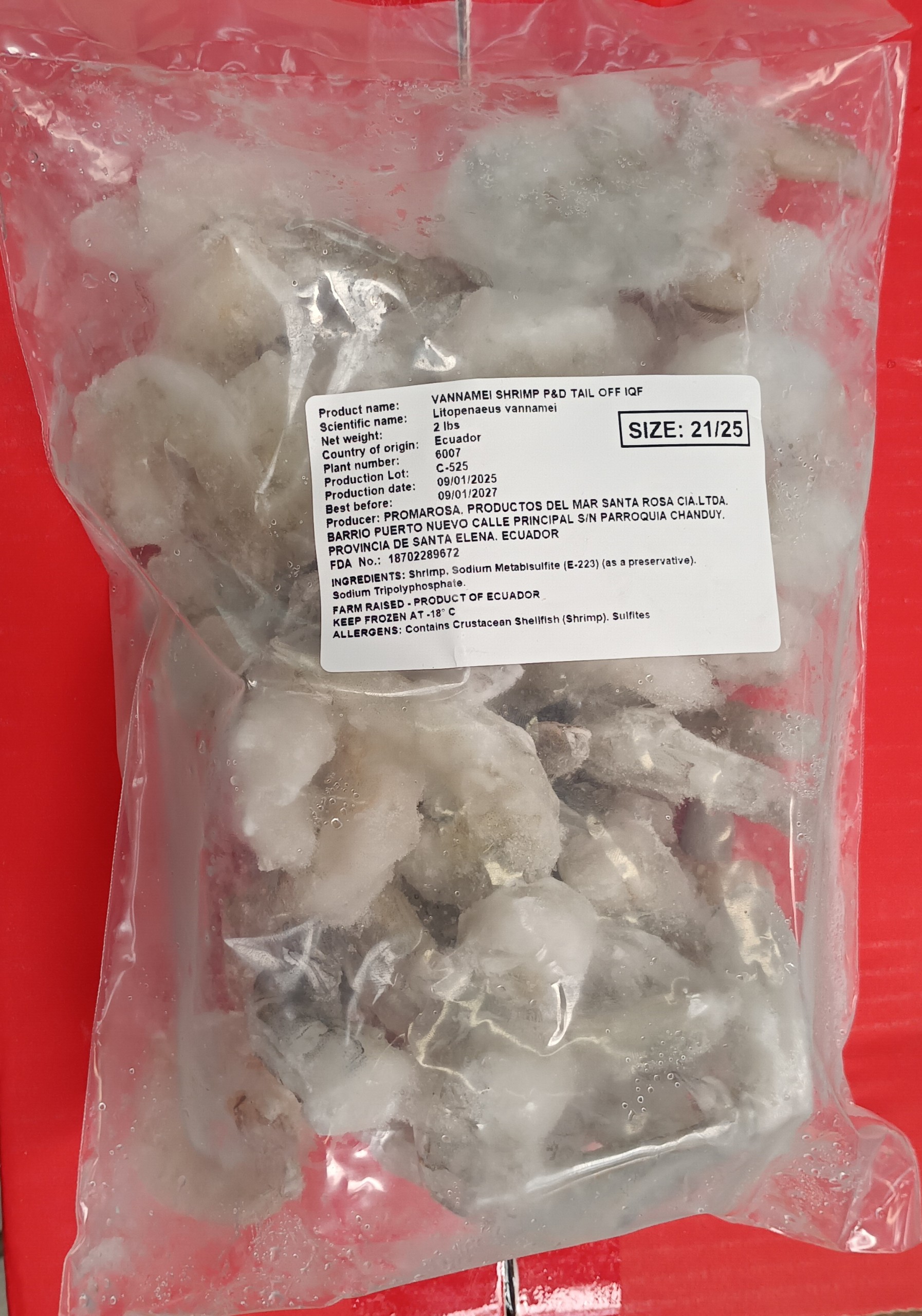 21/25 p&d t/off ecuador proma rosa 2 lbs